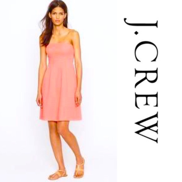 J. Crew Dresses & Skirts - J.Crew Coral Salmon Strapless Dress w/ Pockets